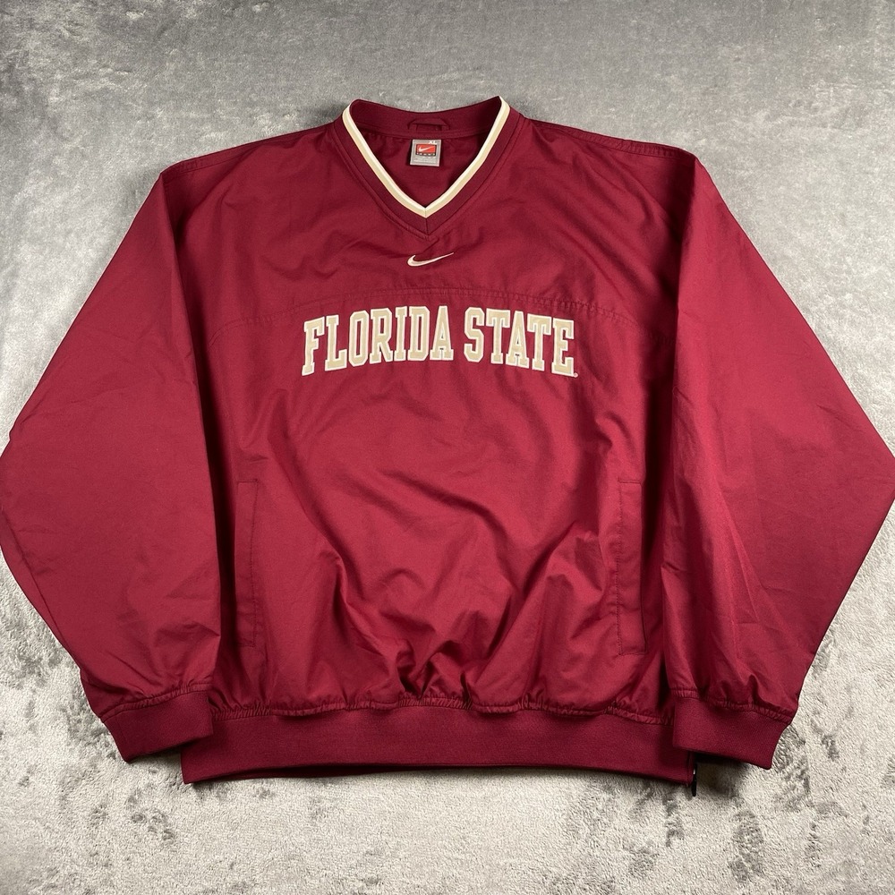 VTG Florida State Jacket Mens XL Nike Center Swoosh Windbreaker Pullover 90s FSU